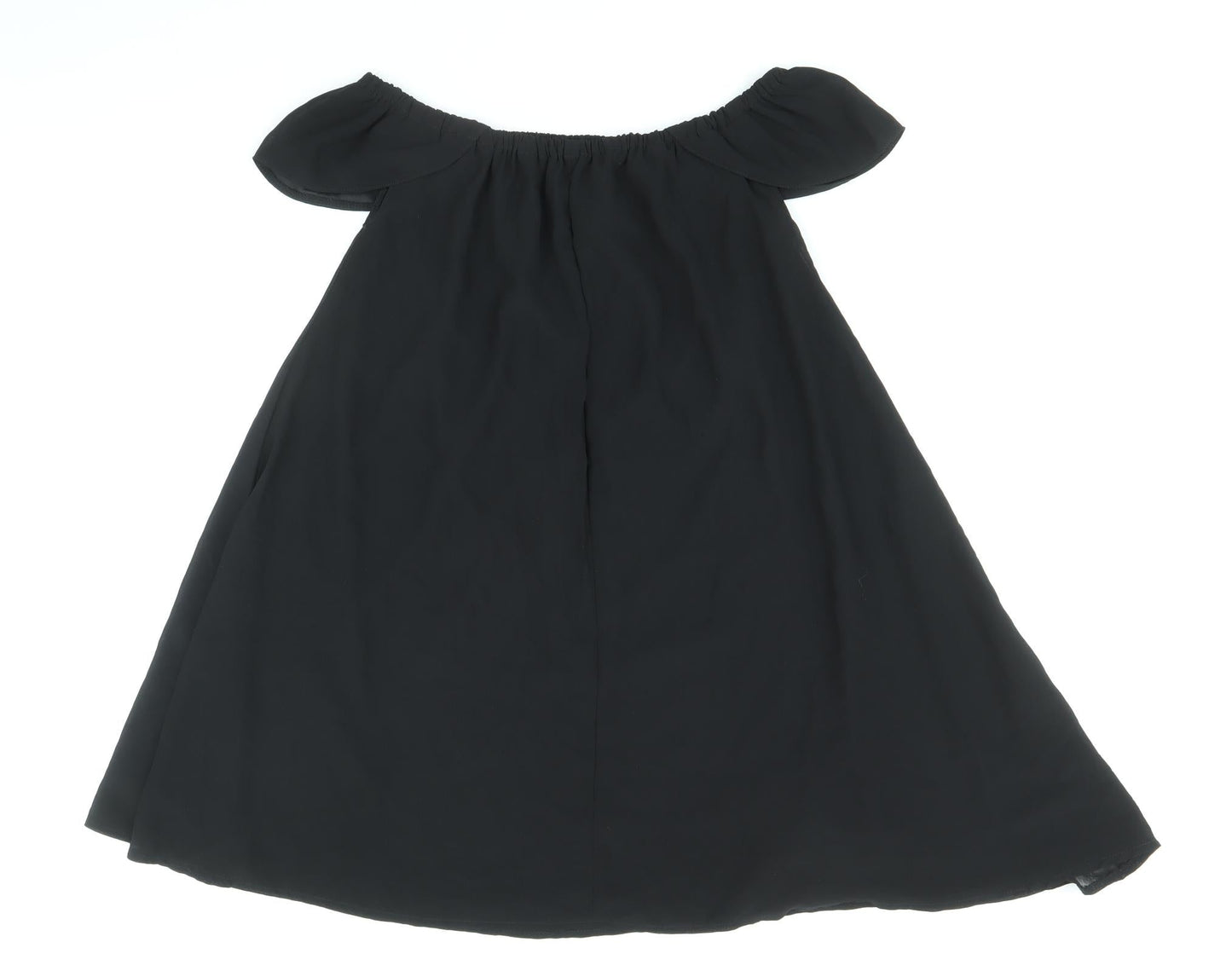 Missguided Womens Black Polyester Trapeze & Swing Size 4 Off the Shoulder Pullover