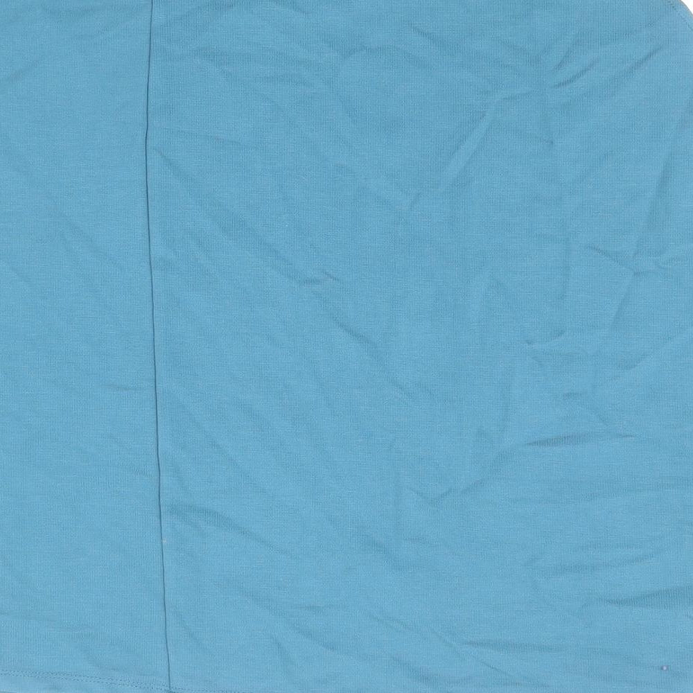 Womens UK Size M Zara Blue Basic T-Shirt