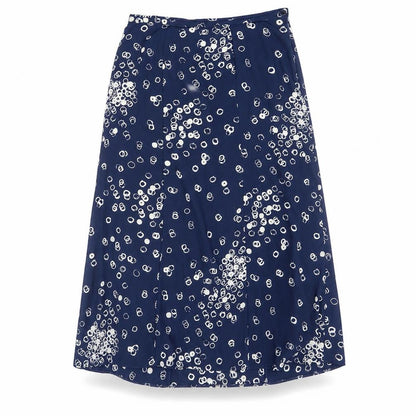 Focus Womens Blue Geometric Polyester A-Line Skirt Size 14 Zip