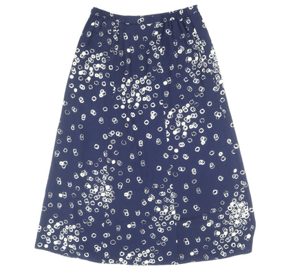 Focus Womens Blue Geometric Polyester A-Line Skirt Size 14 Zip