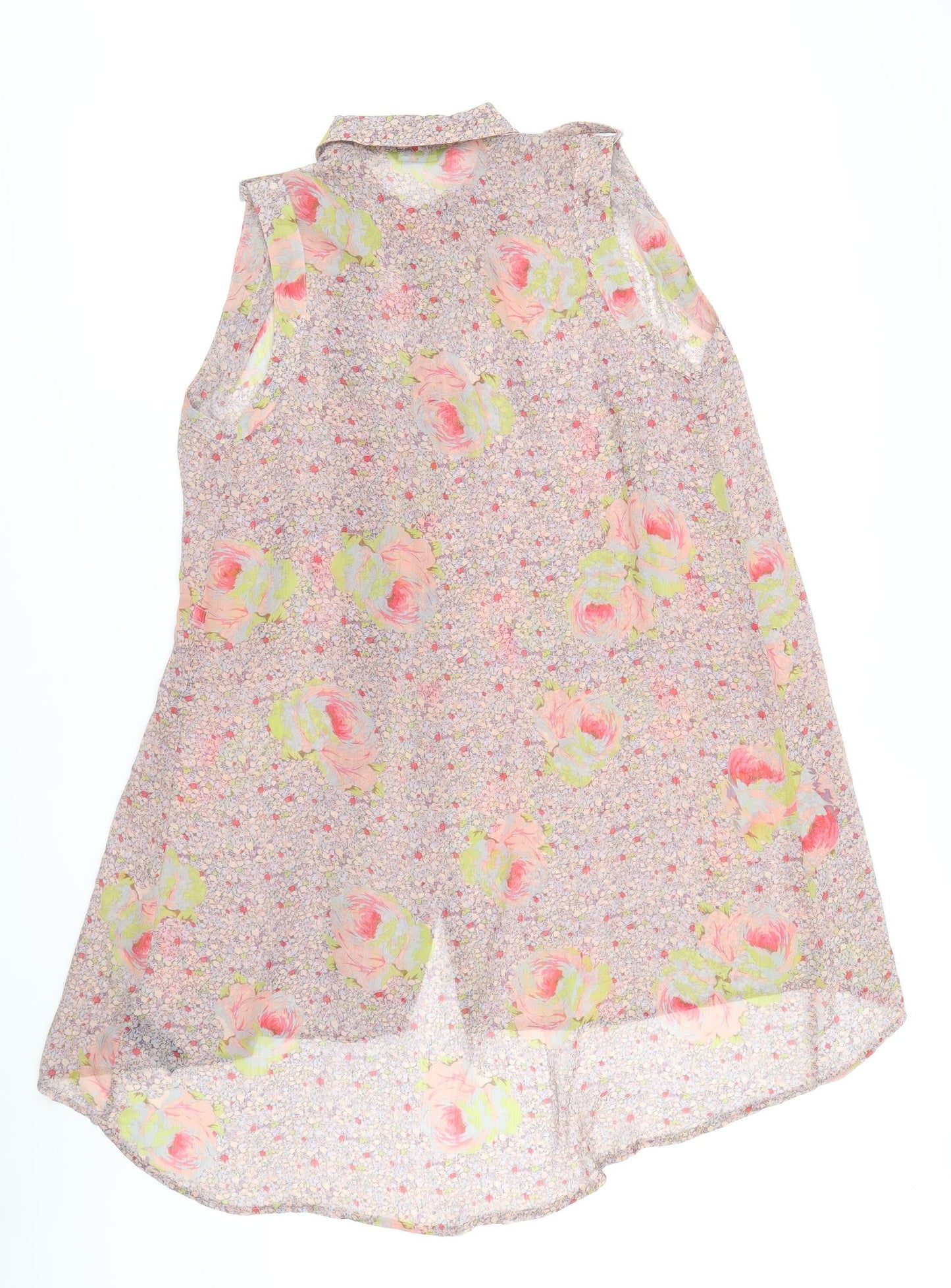 Miss Selfridge Womens Multicoloured Floral Polyester Shirt Dress Size 8 Collared Button