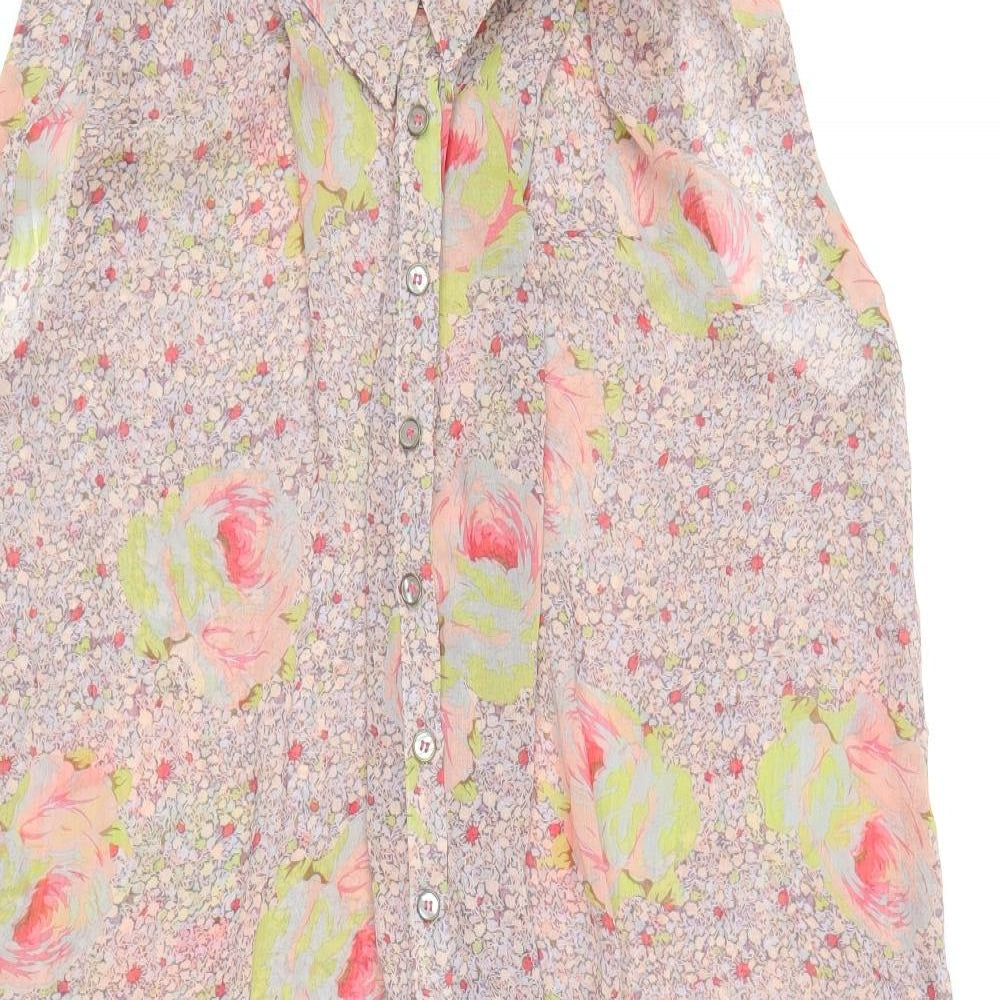 Miss Selfridge Womens Multicoloured Floral Polyester Shirt Dress Size 8 Collared Button