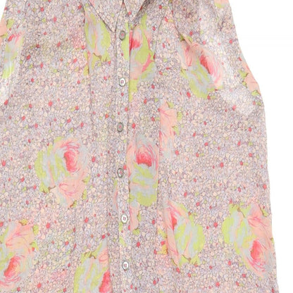 Miss Selfridge Womens Multicoloured Floral Polyester Shirt Dress Size 8 Collared Button