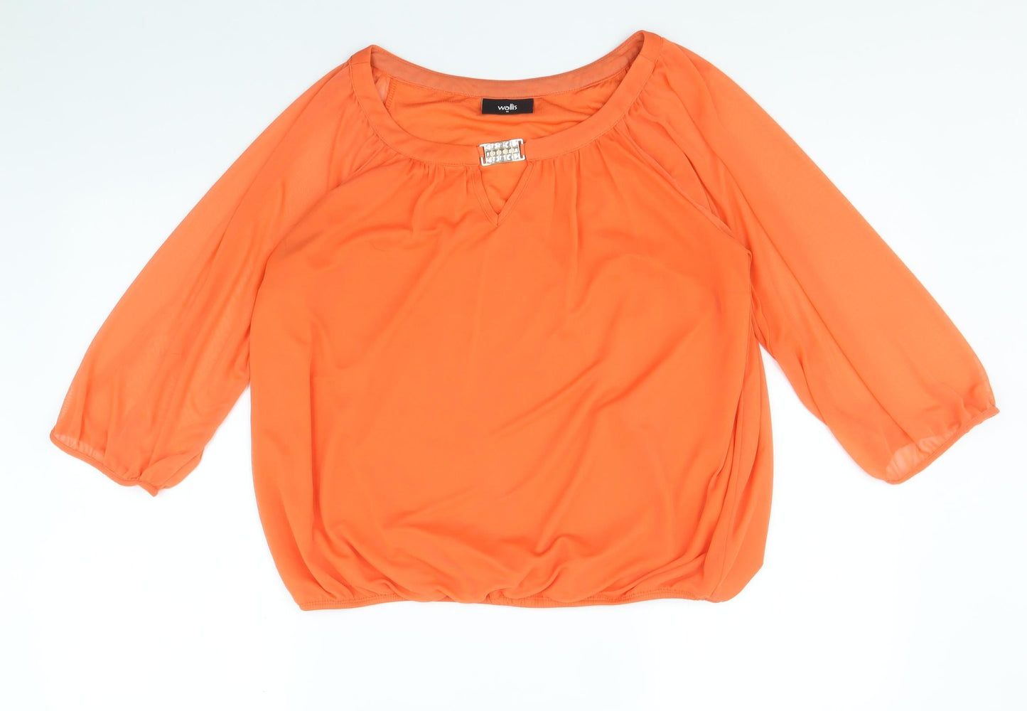 Womens UK Size M Wallis Orange Basic Blouse