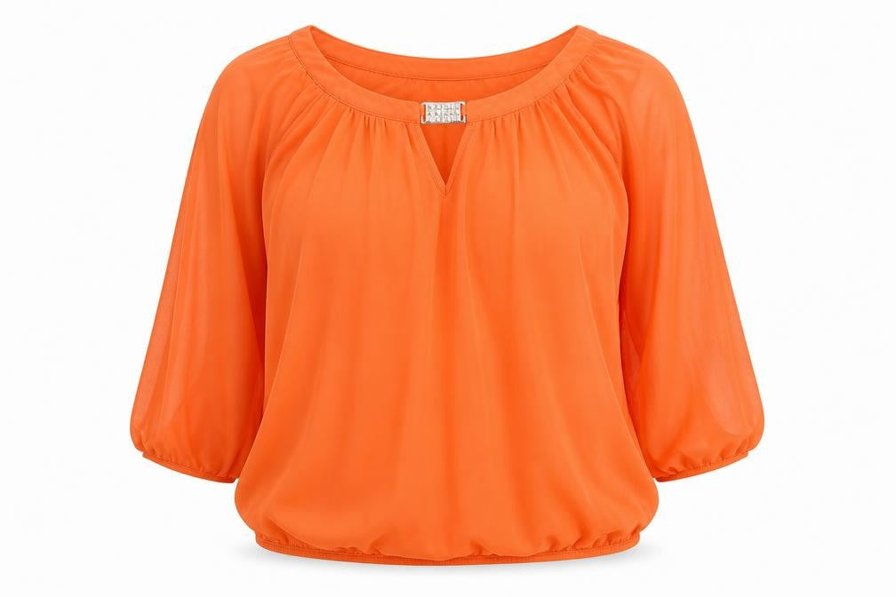 Womens UK Size M Wallis Orange Basic Blouse