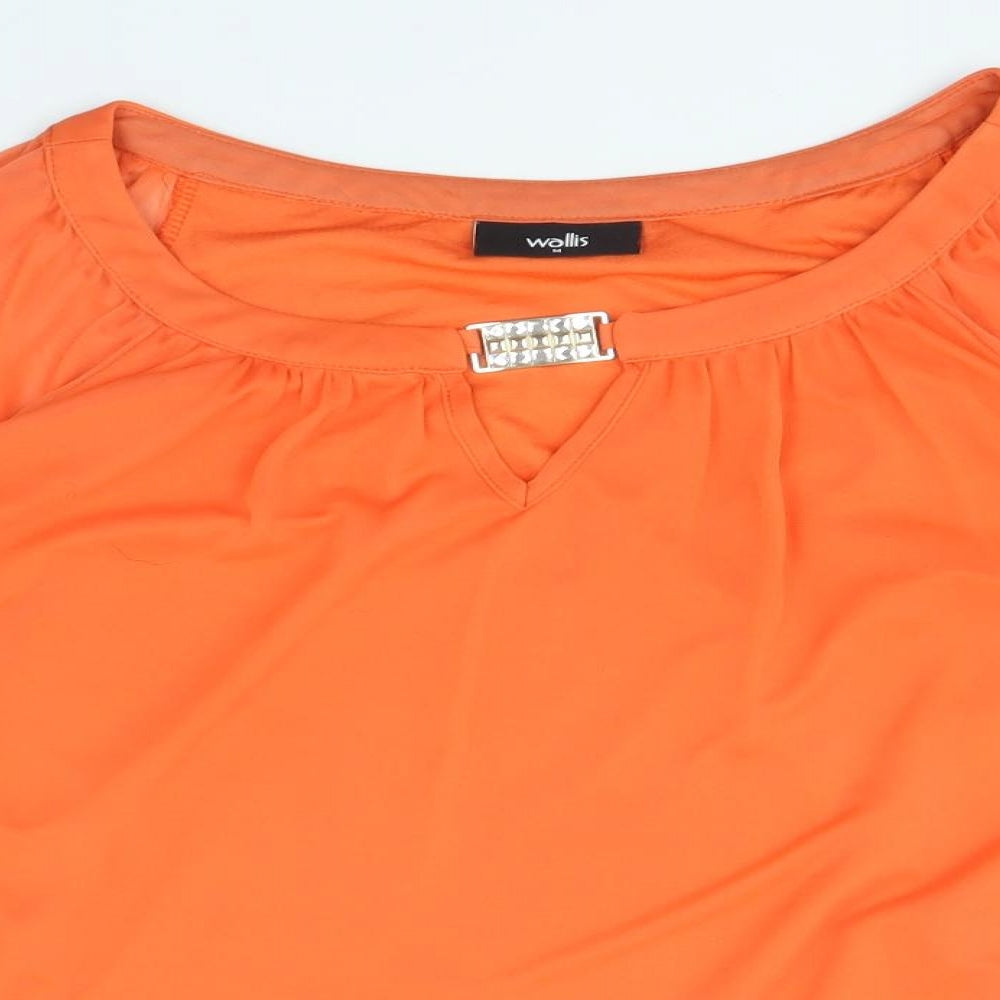 Womens UK Size M Wallis Orange Basic Blouse