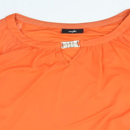 Womens UK Size M Wallis Orange Basic Blouse