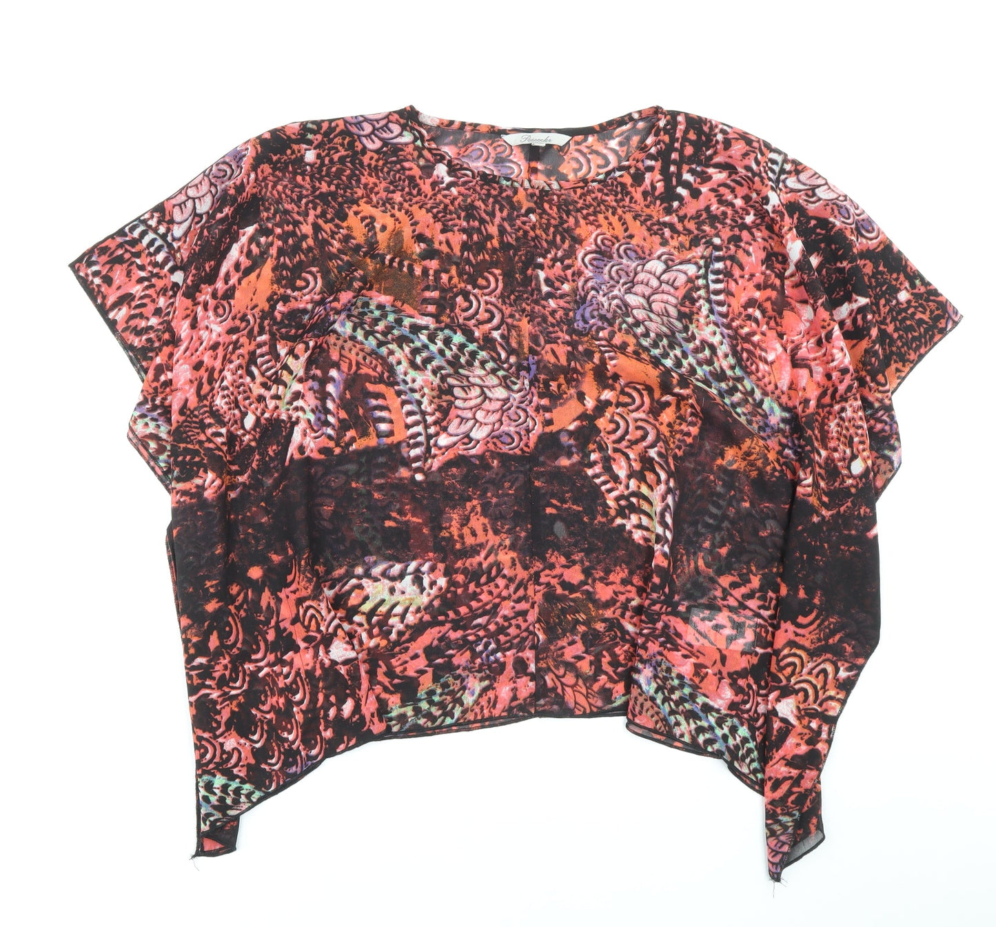 Womens UK Size S Peacocks Multicoloured Basic Blouse