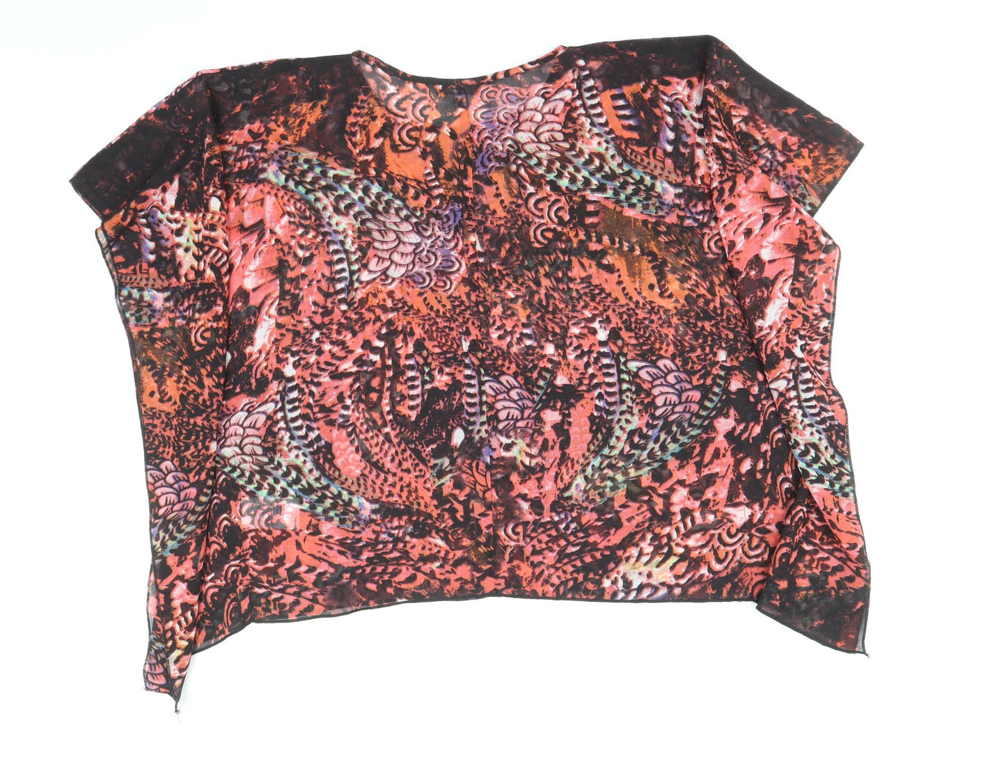 Womens UK Size S Peacocks Multicoloured Basic Blouse