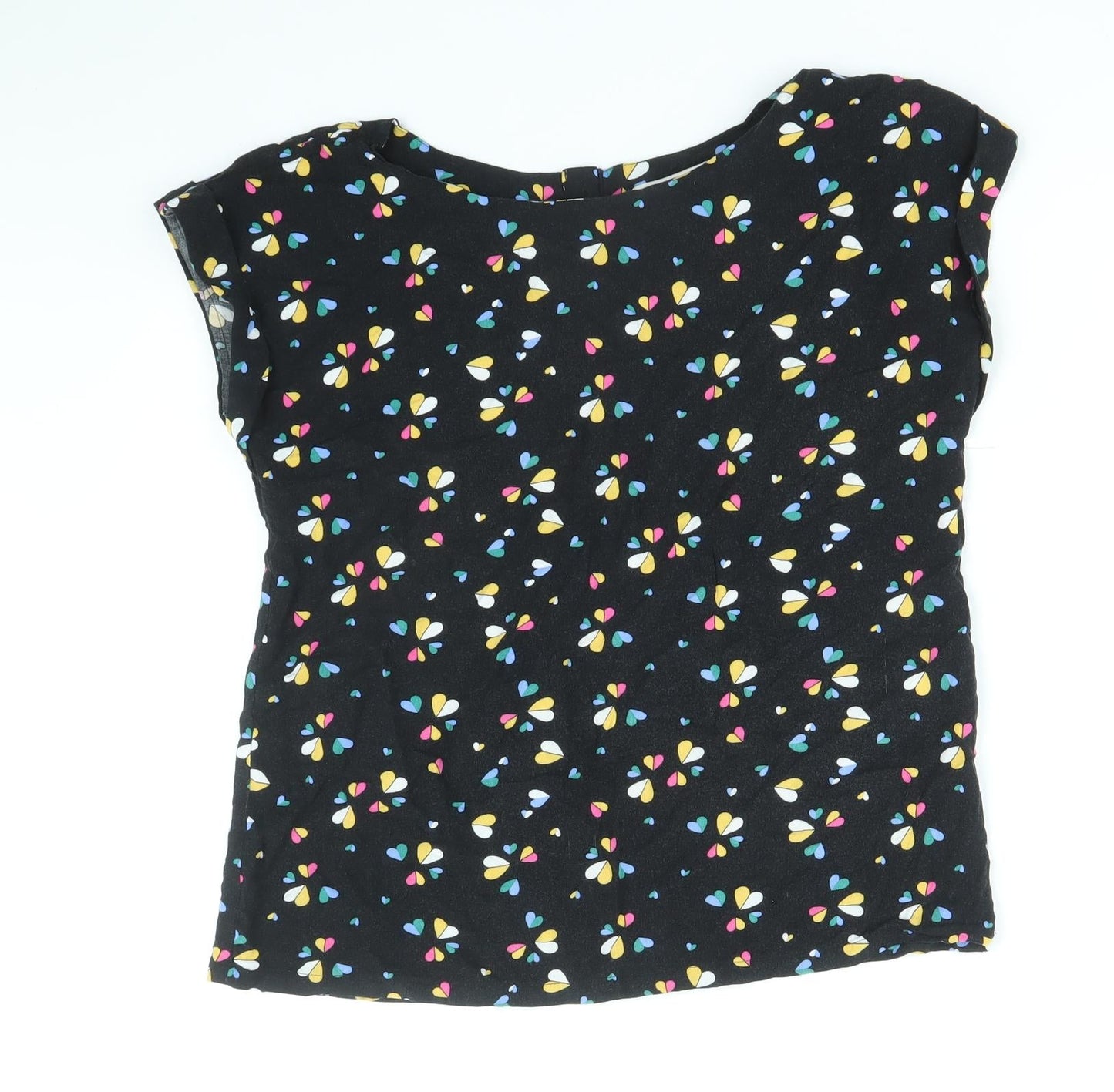 Womens UK Size 8 Louche Black Basic T-Shirt