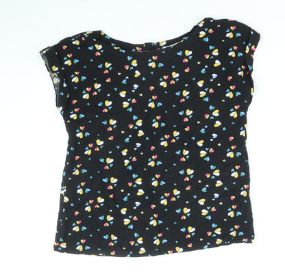 Womens UK Size 8 Louche Black Basic T-Shirt