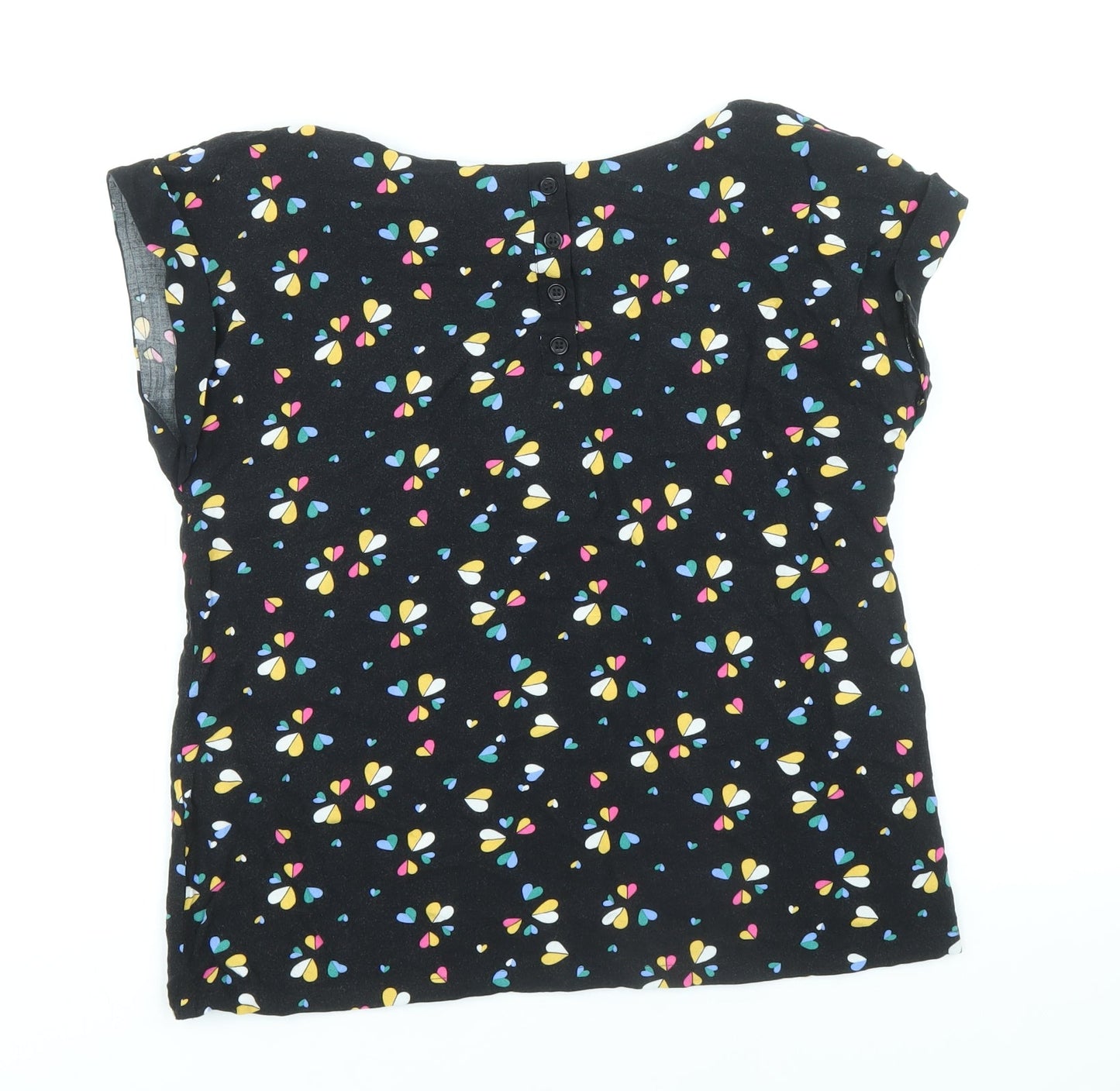 Womens UK Size 8 Louche Black Basic T-Shirt