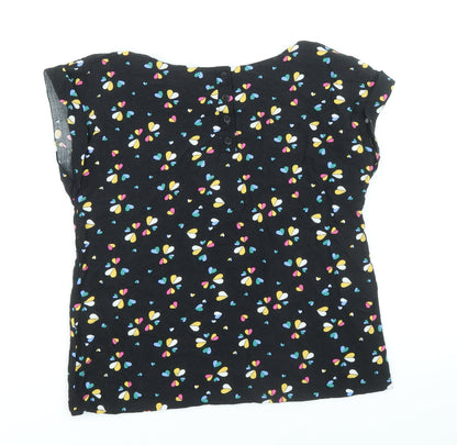 Womens UK Size 8 Louche Black Basic T-Shirt