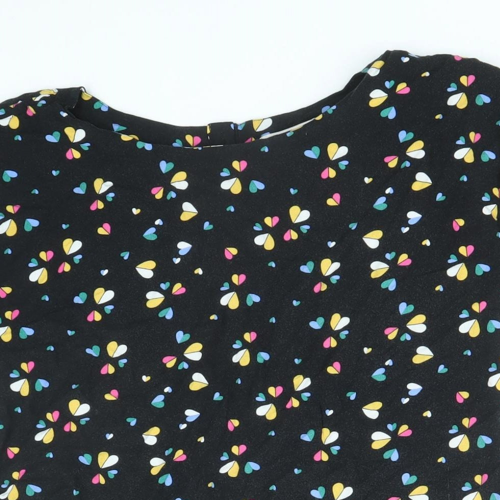 Womens UK Size 8 Louche Black Basic T-Shirt