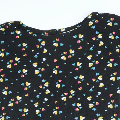 Womens UK Size 8 Louche Black Basic T-Shirt