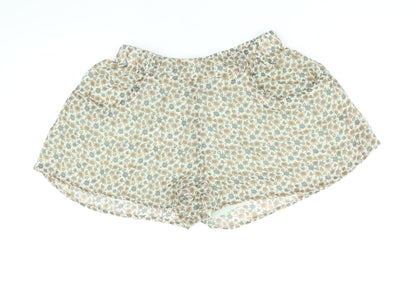 H&M Womens Multicoloured Floral Polyester Bermuda Shorts Size 10 Regular Pull On