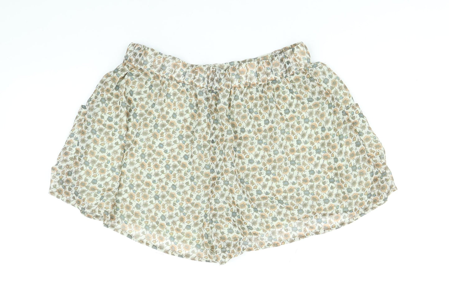 H&M Womens Multicoloured Floral Polyester Bermuda Shorts Size 10 Regular Pull On