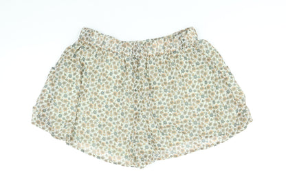 H&M Womens Multicoloured Floral Polyester Bermuda Shorts Size 10 Regular Pull On