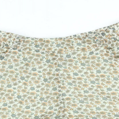 H&M Womens Multicoloured Floral Polyester Bermuda Shorts Size 10 Regular Pull On