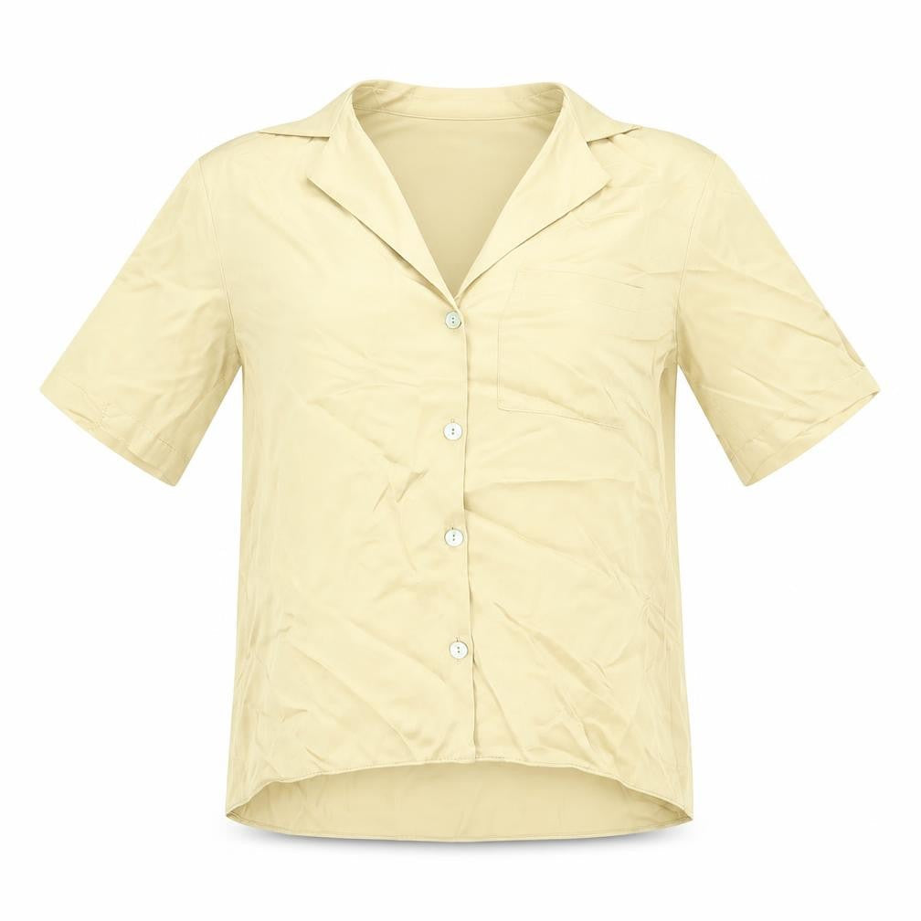 Womens UK Size S Zara Gold Basic Button-Up