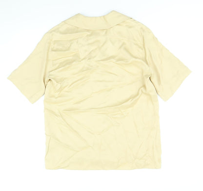 Womens UK Size S Zara Gold Basic Button-Up
