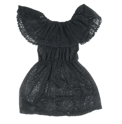 Atmosphere Womens Black Polyester Skater Dress Size L Off the Shoulder Pullover