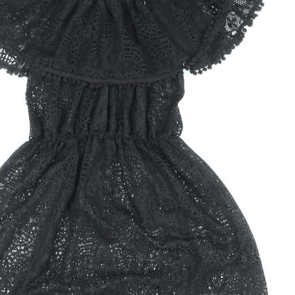 Atmosphere Womens Black Polyester Skater Dress Size L Off the Shoulder Pullover