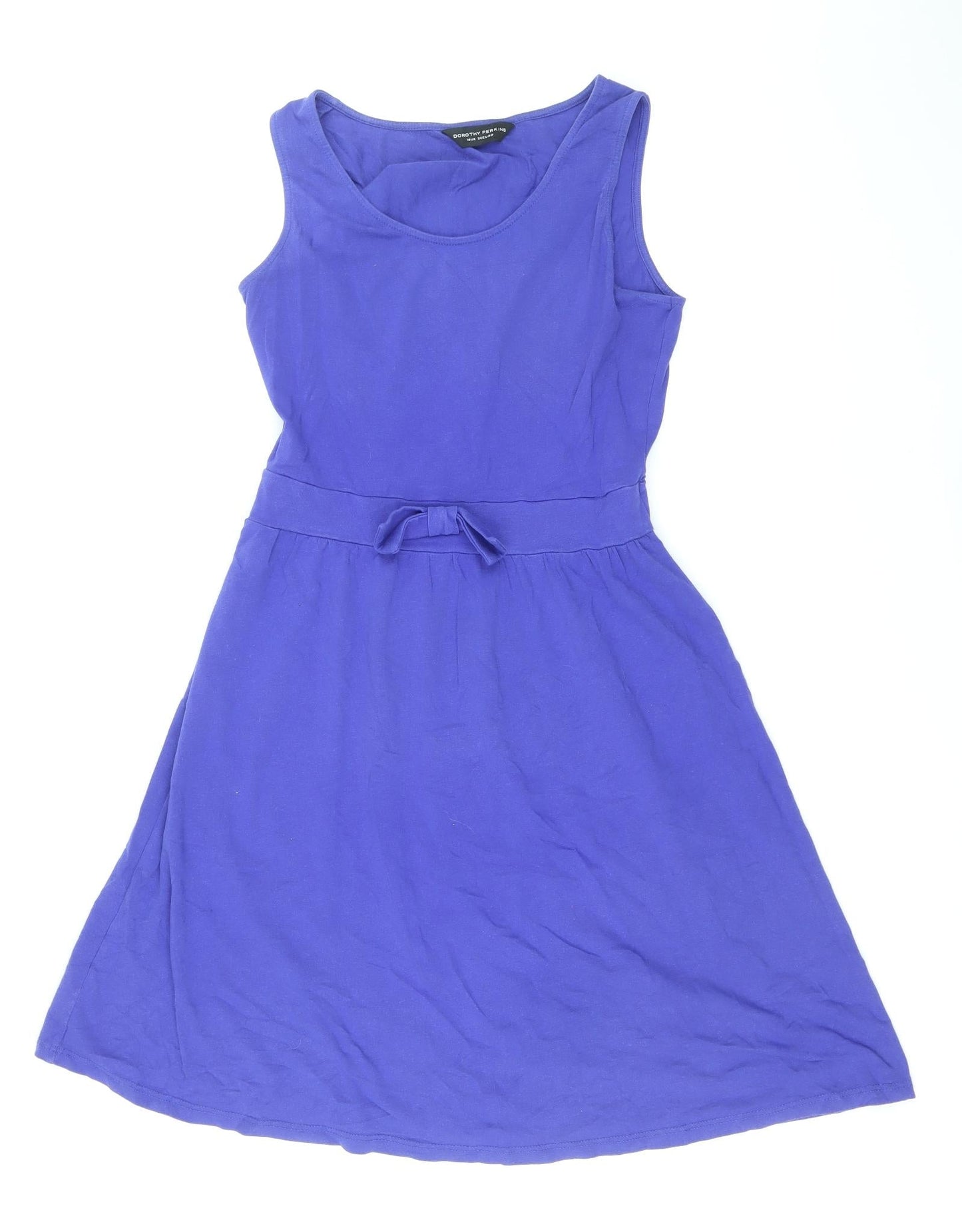 Dorothy Perkins Womens Blue Polyester Fit & Flare Size 10 Scoop Neck Pullover