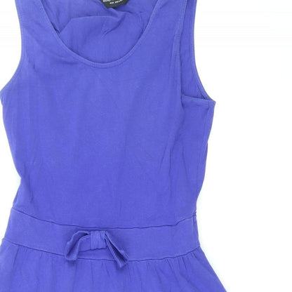 Dorothy Perkins Womens Blue Polyester Fit & Flare Size 10 Scoop Neck Pullover