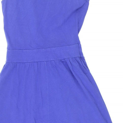 Dorothy Perkins Womens Blue Polyester Fit & Flare Size 10 Scoop Neck Pullover