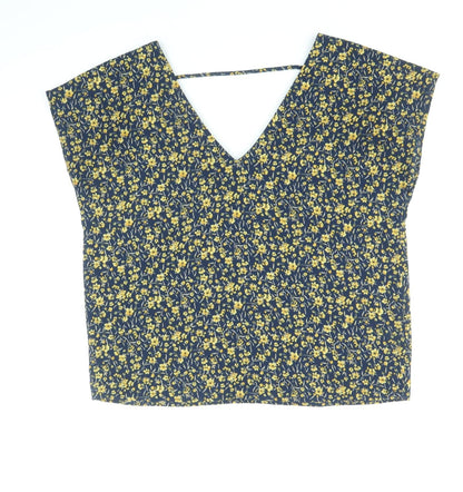 FOREVER 21 Womens Multicoloured Geometric Polyester Basic Tank Size S V-Neck