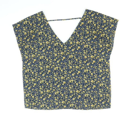 FOREVER 21 Womens Multicoloured Geometric Polyester Basic Tank Size S V-Neck