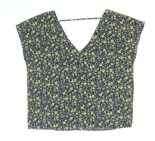 FOREVER 21 Womens Multicoloured Geometric Polyester Basic Tank Size S V-Neck