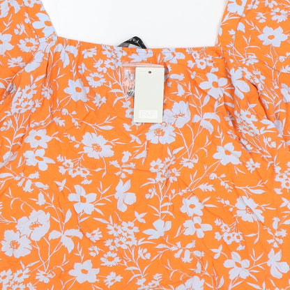 Womens UK Size 14 F&F Orange Basic Button-Up