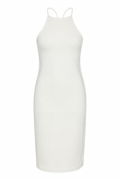 Misguided Womens Ivory Polyester Bodycon Size 6 Halter Pullover