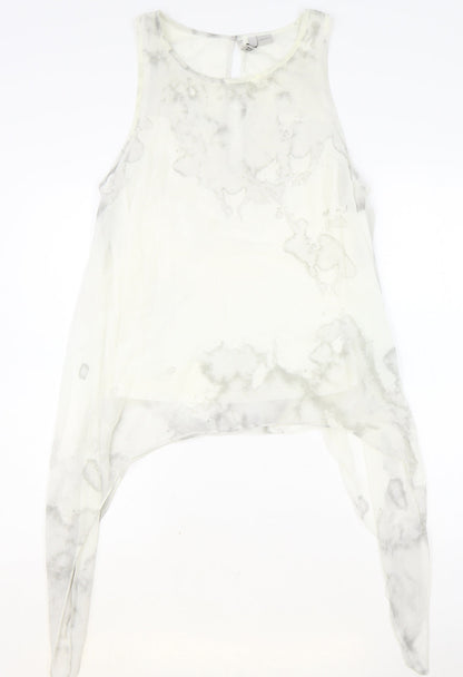 Womens UK Size 12 H&M Ivory Basic Tank