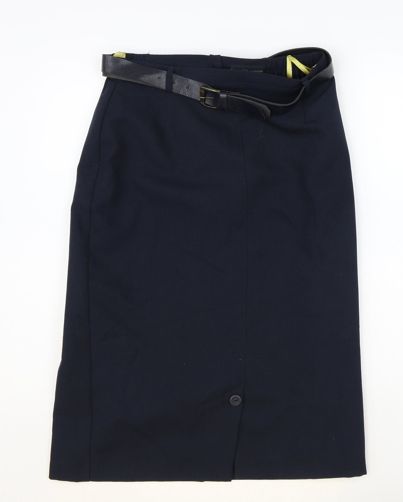 vroom and desmond Womens Blue Polyester Straight & Pencil Skirt Size 32 in Zip - Belt Included