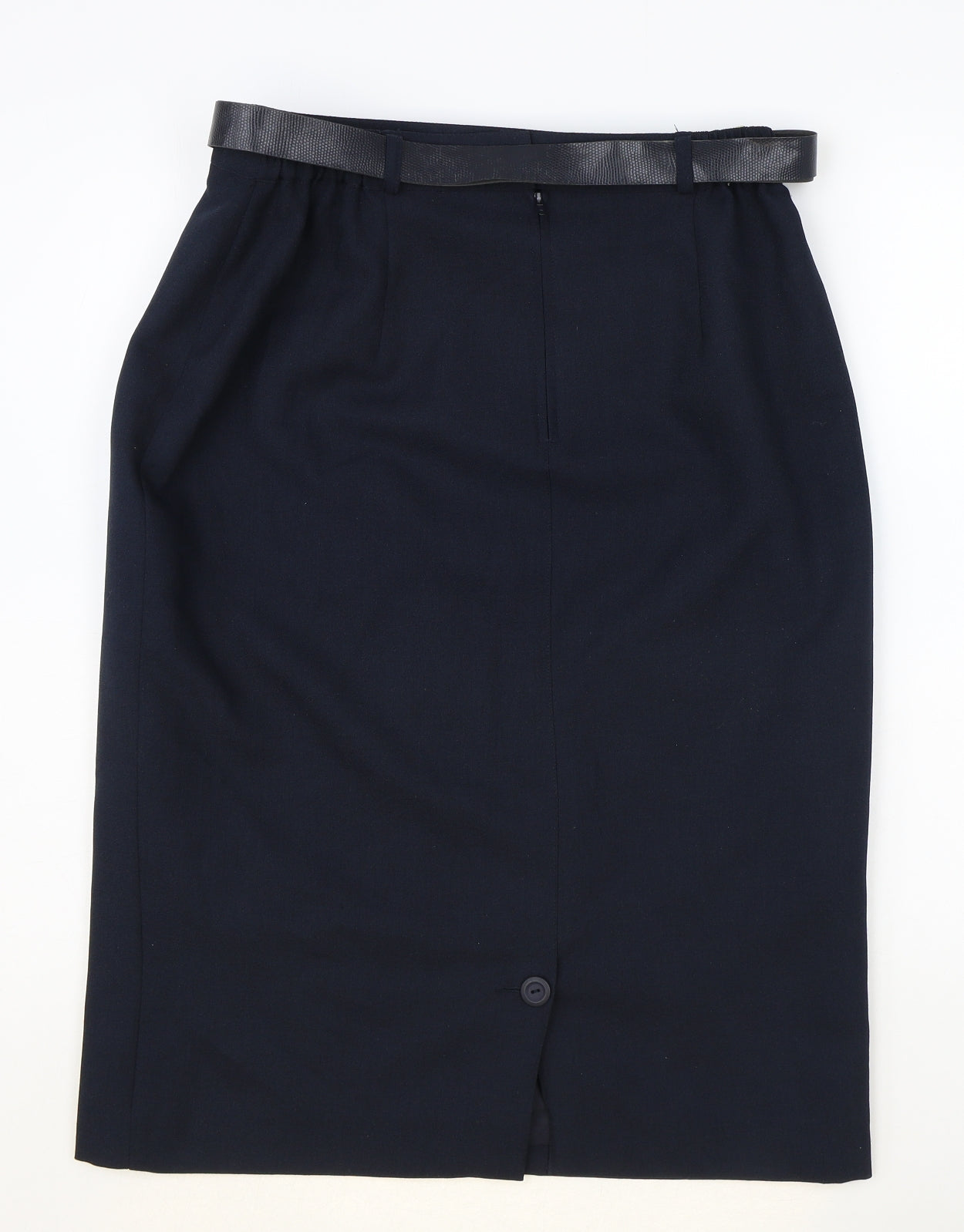 vroom and desmond Womens Blue Polyester Straight & Pencil Skirt Size 32 in Zip - Belt Included