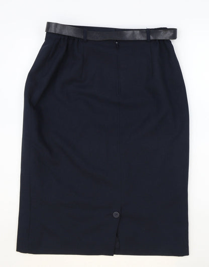 vroom and desmond Womens Blue Polyester Straight & Pencil Skirt Size 32 in Zip - Belt Included