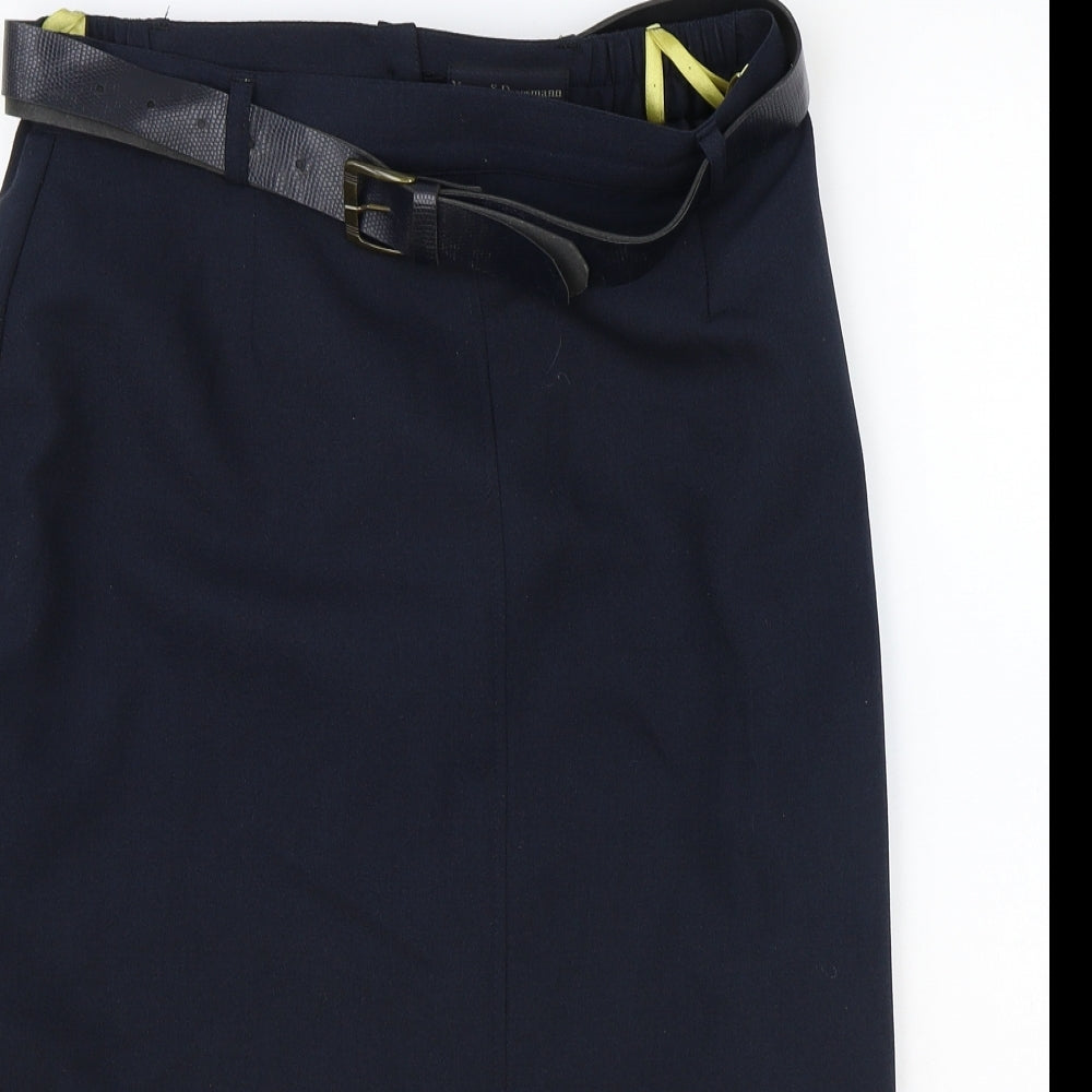 vroom and desmond Womens Blue Polyester Straight & Pencil Skirt Size 32 in Zip - Belt Included