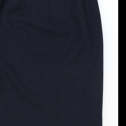 vroom and desmond Womens Blue Polyester Straight & Pencil Skirt Size 32 in Zip - Belt Included