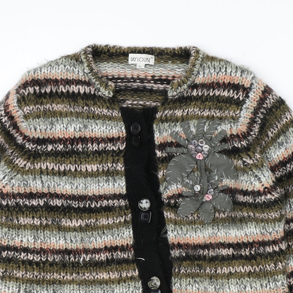Womens UK Size L Fay Louise Multicoloured Cardigan Jumper