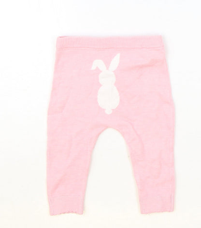 Nutmeg Girls Pink Viscose Jogger Leggings Size 3-6 Months Pullover