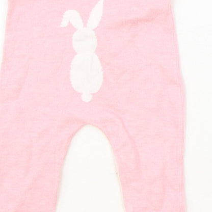 Nutmeg Girls Pink Viscose Jogger Leggings Size 3-6 Months Pullover