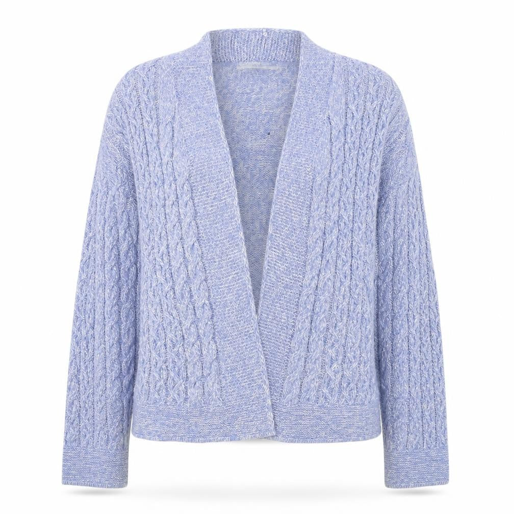 Womens UK Size S ISLE Blue Cardigan Jumper