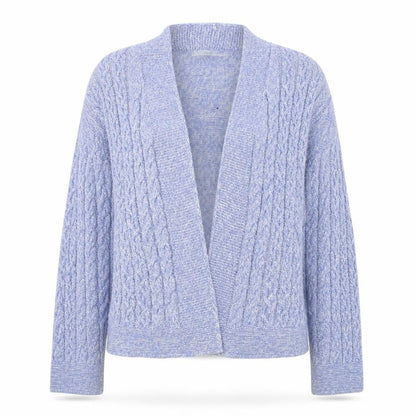 Womens UK Size S ISLE Blue Cardigan Jumper