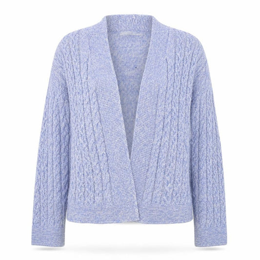 Womens UK Size S ISLE Blue Cardigan Jumper