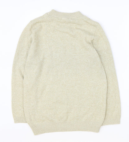 Monique Girls Beige Mock Neck Acrylic Pullover Jumper Size L Pullover