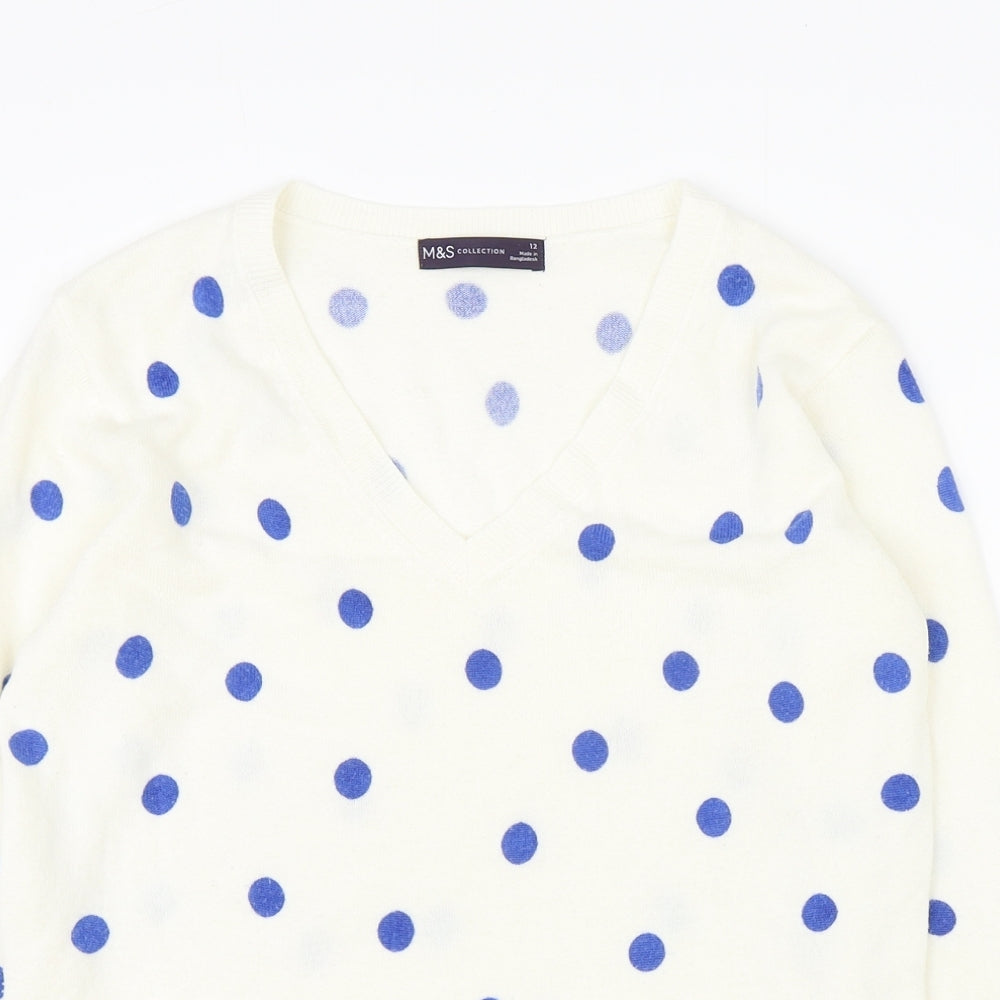 Womens UK Size 12 Marks and Spencer Ivory Pullover Jumper