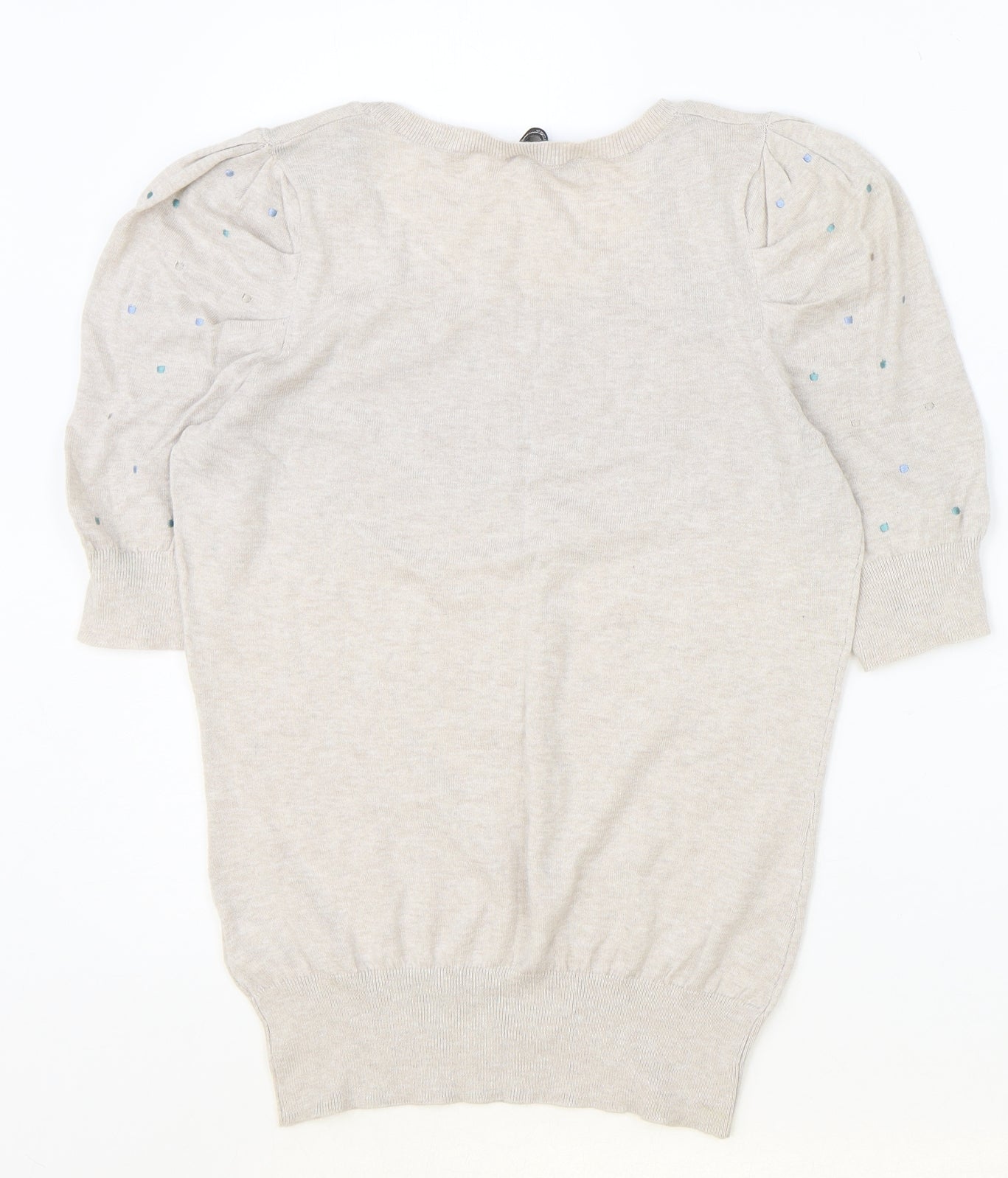 Womens UK Size 12 Dorothy Perkins Beige Basic T-Shirt